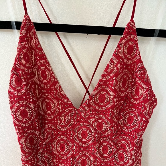 NWOT Red Lace Lush Dress, Size Small - Picture 2 of 5